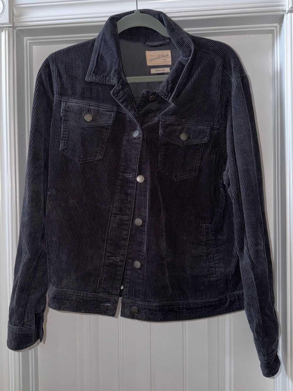 Universal Thread Black Corduroy Button-Front Jean Jacket